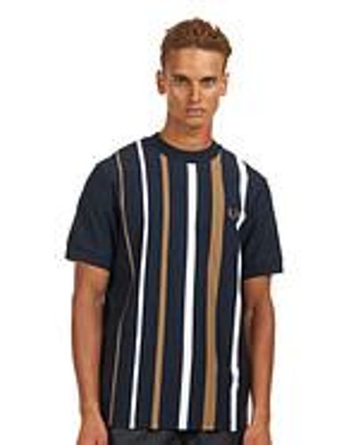 Fred Perry Gradient Stripe T-Shirt - Blau