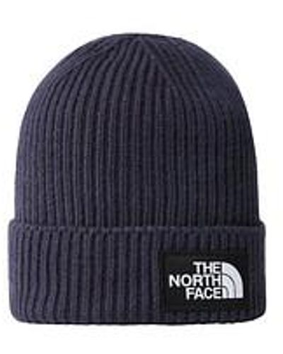 The North Face TNF Logo Box Cuffed Beanie - Blau