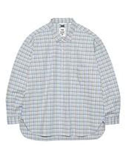 Nanamica Cotton Silk Euro Check Shirt - Blau