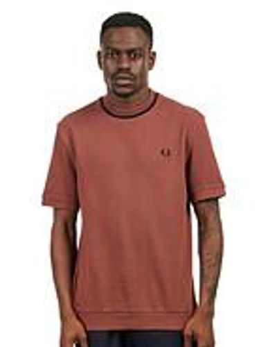 Fred Perry Crew Neck Pique T-Shirt - Rot