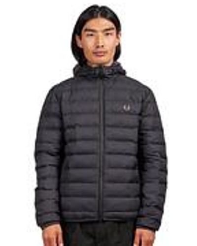 Fred Perry Hooded Insulated Jacket - Blau