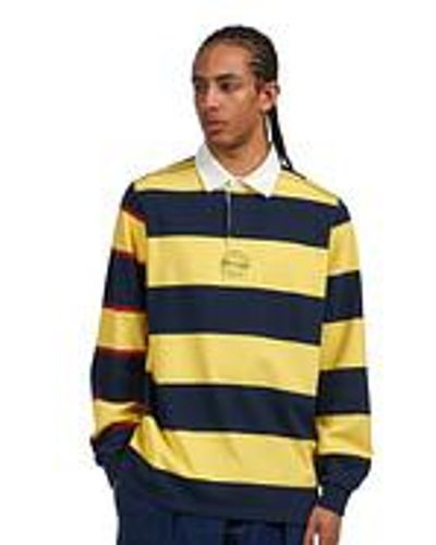 Pop Trading Co. Striped Logo Rugby Polo Sweat - Gelb