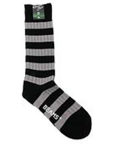 Beams Plus Rib Stripe Socks - Schwarz