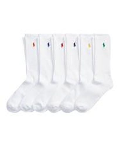 Polo Ralph Lauren Cotton Crew Socks (Pack of 6) - Weiß