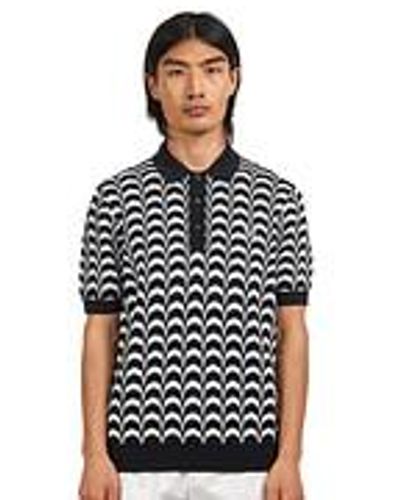 Fred Perry Jacquard Knitted Shirt - Schwarz