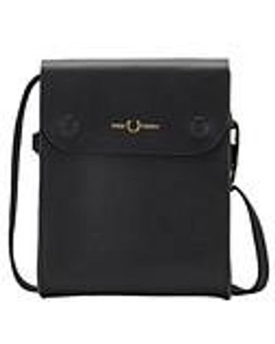 Fred Perry Burnished Leather Pouch - Schwarz