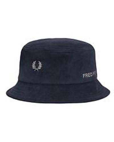 Fred Perry Towelling Dual Branded Bucket Hat - Blau