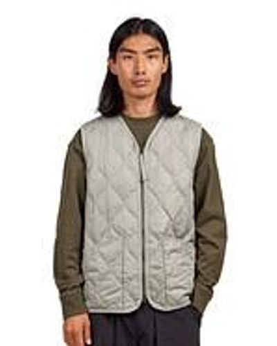 Taion Military W-Zip V Neck Down Vest - Grau