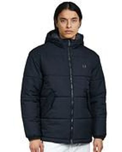 Fred Perry Short Quilted Parka - Blau