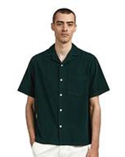 Portuguese Flannel Cord Camp Collar Shirt - Grün
