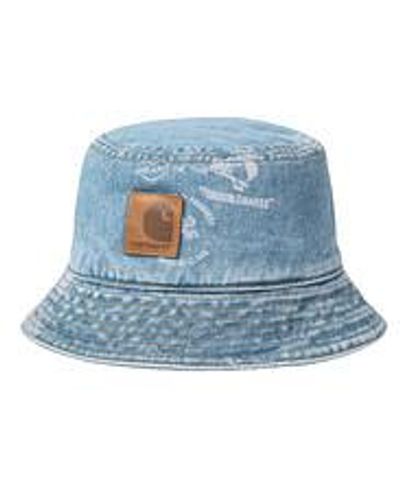 Carhartt Stamp Bucket Hat "Maitland" Stamp Denim, 13.5 o - Blau