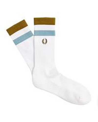 Fred Perry Bold Tipped Towelling Sock - Weiß