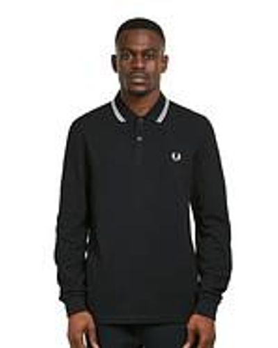 Fred Perry Long Sleeve Twin Tipped Shirt - Schwarz
