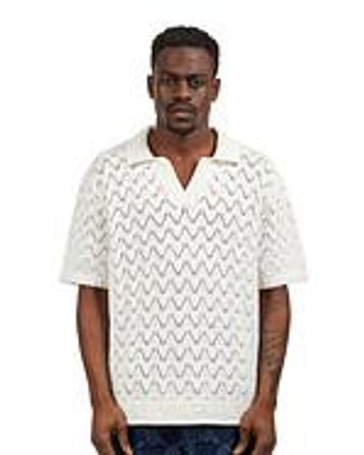 Daily Paper Yinka Relaxed Knit SS Polo - Weiß