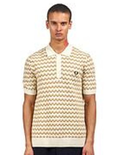 Fred Perry Boucle Jacquard Knitted Shirt - Natur