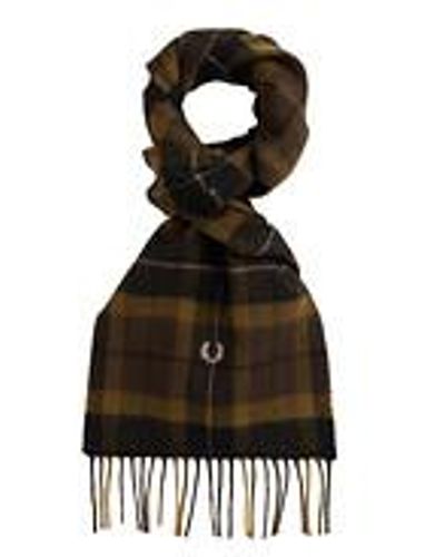Fred Perry Lambswool Tartan Scarf (Made in England) - Schwarz