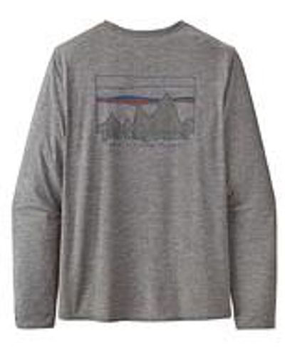 Patagonia Long-Sleeved Cap Cool Daily Graphic Shirt - Grau