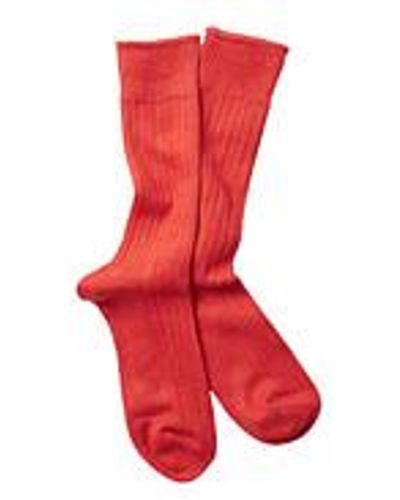 RoToTo Linen Cotton Ribbed Crew Socks - Rot
