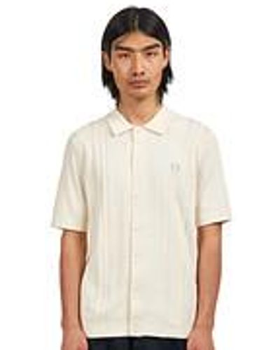 Fred Perry Button Through Knitted Shirt - Weiß