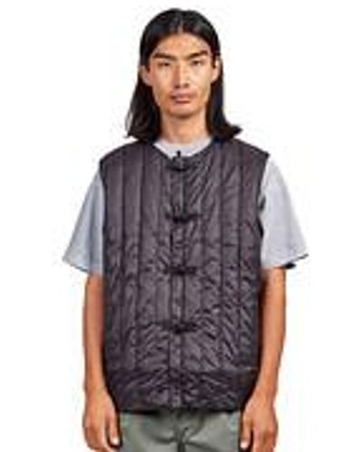 Taion Reversible China Button Inner Down Vest - Grau