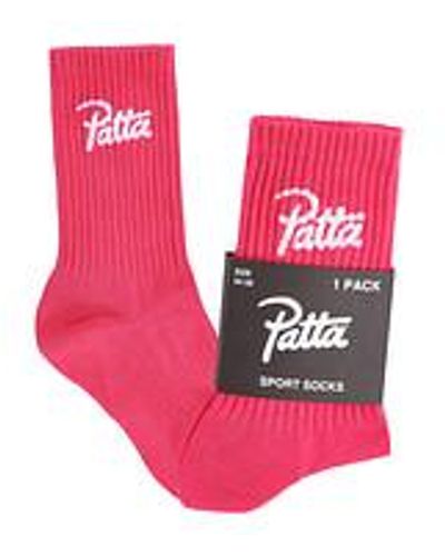 PATTA Script Logo Sport Socks - Pink