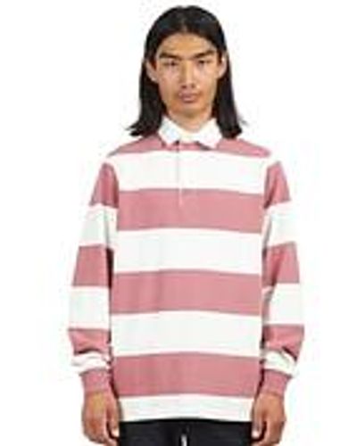 Pop Trading Co. Striped Rugby Polo - Pink