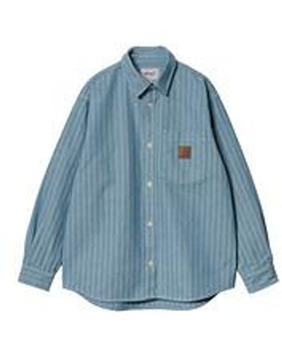 Carhartt Menard Shirt Jac "Monsey" Herringbone Denim, 11.4 oz - Blau