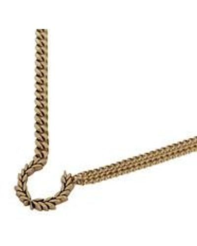 Fred Perry Double Chain Laurel Wreath Necklace - Mettallic