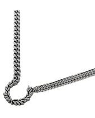 Fred Perry Double Chain Laurel Wreath Necklace - Mettallic