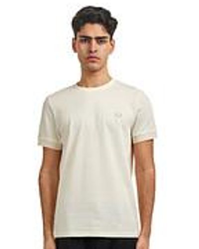 Fred Perry Striped Cuff T-Shirt - Natur