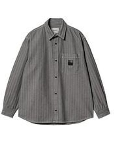 Carhartt Menard Shirt Jac "Monsey" Herringbone Denim, 11.4 oz - Grau