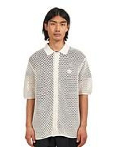 Fred Perry Lace Button Through Shirt - Weiß