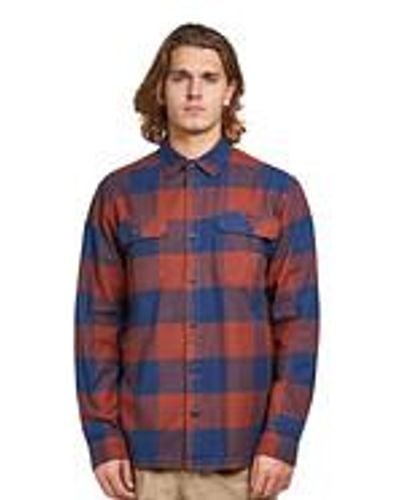 Patagonia Long-Sleeved Organic Cotton MW Fjord Flannel Shirt - Blau