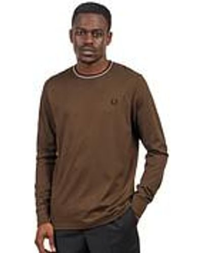 Fred Perry Twin Tipped LS Tee - Braun