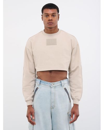 VTMNTS Cropped Barcode Sweater - White