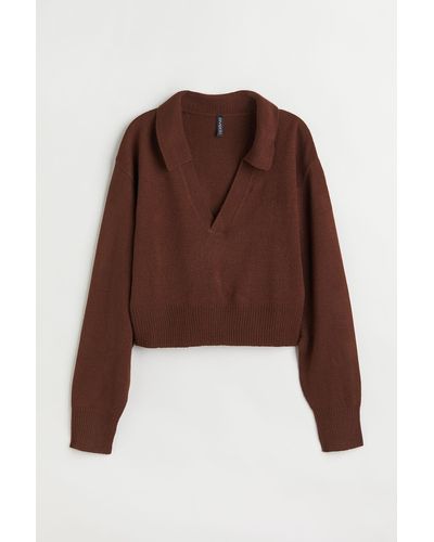 H&M Pullover mit Kragen - Braun