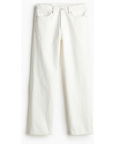H&M Straight Regular Jeans - Blanc