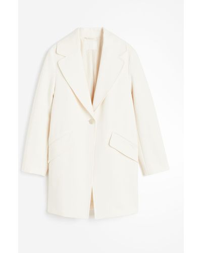 H&M Manteau à fermeture droite - Blanc