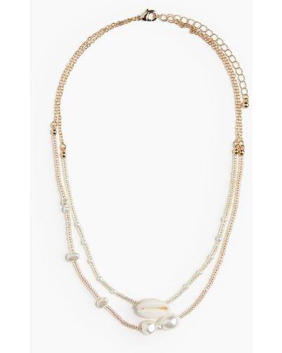 H&M Two-strand beaded necklace - Weiß