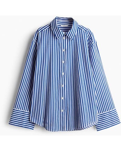 H&M Bluse aus Leinenmix - Blau