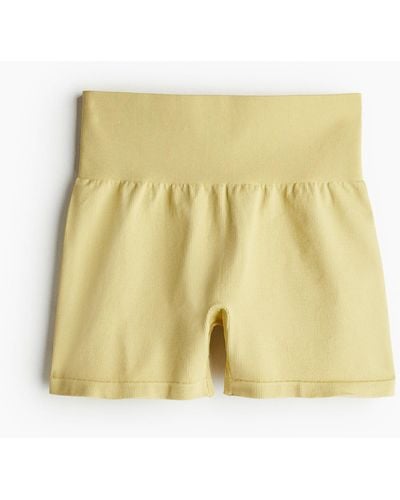 H&M DryMove Seamless Sport-Hotpants - Gelb