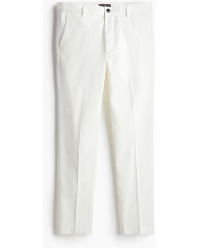 H&M Baumwollhose in Slim Fit - Weiß