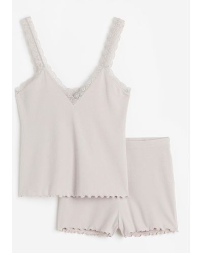 H&M Caraco et short de pyjama - Blanc