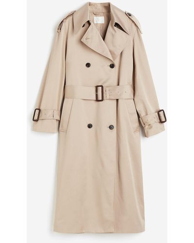 H&M Double-breasted Trenchcoat - Naturel