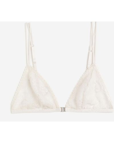 H&M Non-padded Soft-bh Met Borduursel - Wit