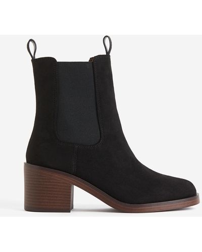 H&M Chelseaboots mit Absatz - Schwarz