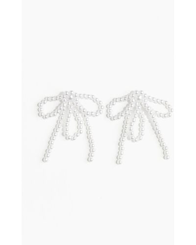 H&M Schleifenförmige Perlenohrringe - Weiß