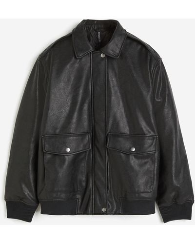 H&M Pilotenjacke mit Coating - Schwarz