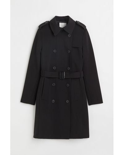 H&M Trench-coat à double boutonnage - Noir