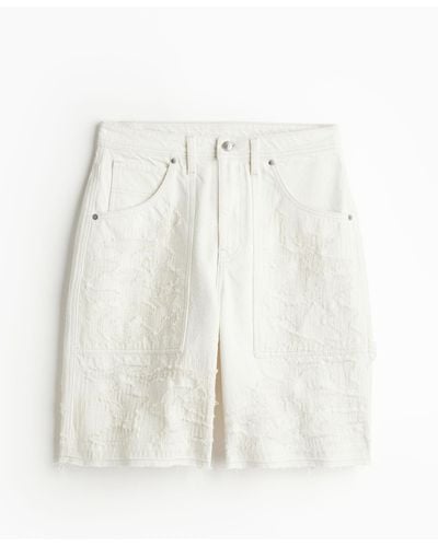 H&M Bermuda Regular Jeansshorts - Weiß